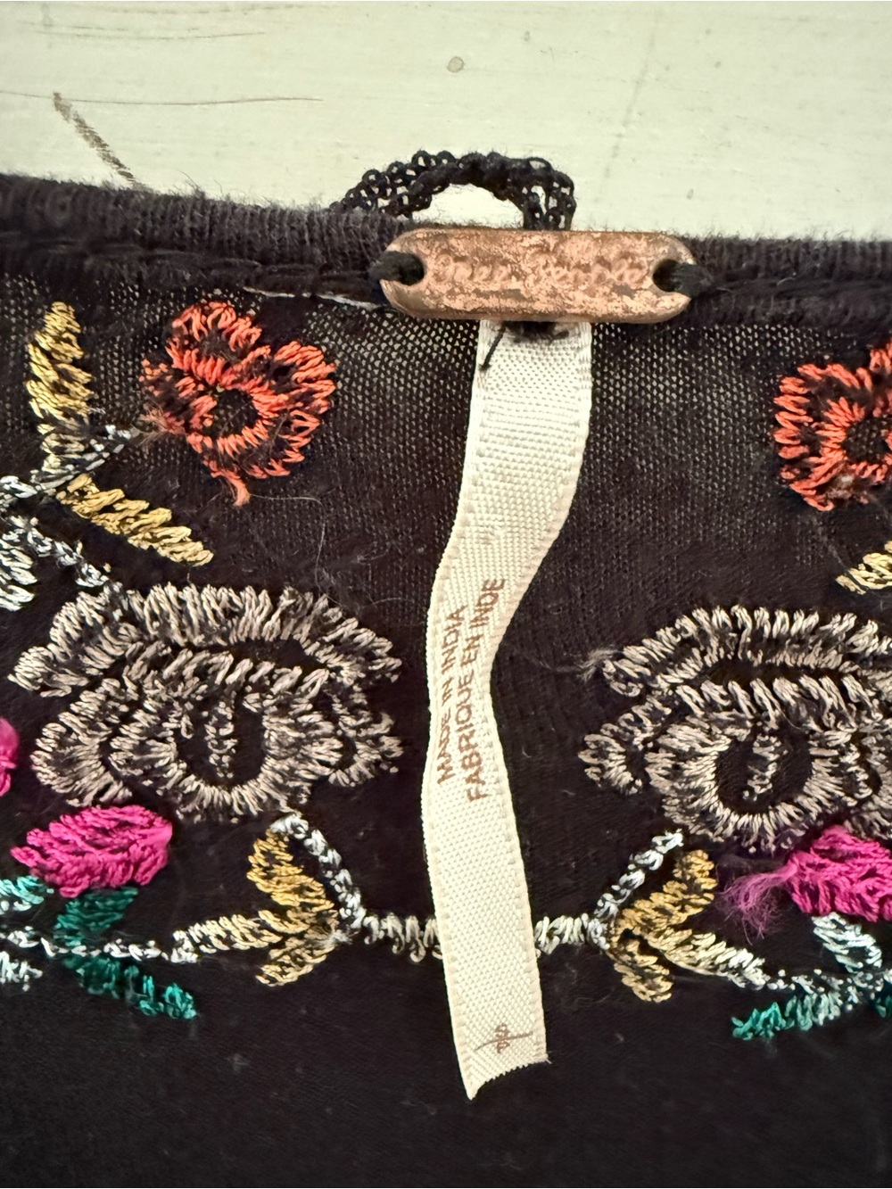 Free People Siren Song Embroidered Linen Blouse Top - Picture 5 of 6